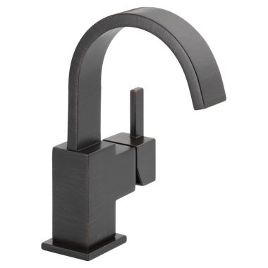 Click here to see Delta 553LF-RB Delta Vero High-Arc Deck-Mount Venetian Bronze Lavatory Faucet, Metal Pop-Up, 1.2 GPM, Single-Handle, Lever Handle - 553LF-RB