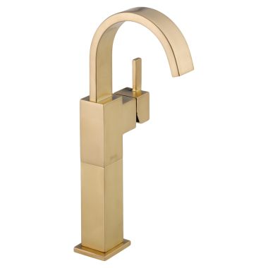 Click here to see Delta 753LF-CZ Delta Vero High-Arc Deck-Mount Champagne Bronze Vessel Lavatory Faucet, Less Drain, 1.2 GPM, Single-Handle, Lever Handle - 753LF-CZ