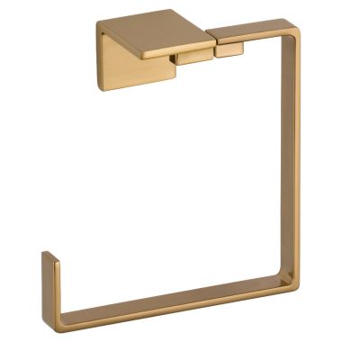 Click here to see Delta 77746-CZ Delta Vero Square Wall Mounted Towel Ring, Metal Constructed, Champagne Bronze - 77746-CZ