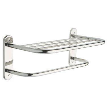 Click here to see Delta 43618-ST Delta 43618-ST Commercial 18 inch Towel Shelf w/ One Bar: Bright Stainless Steel