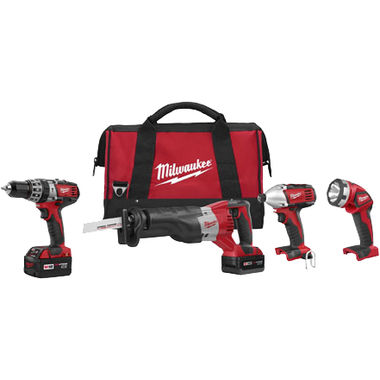 Click here to see Milwaukee 2696-24 Milwaukee 2696-24 model 4-Tool Cordless Combo Kit 