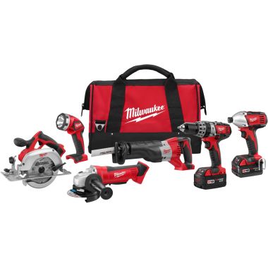 Click here to see Milwaukee 2696-26 Milwaukee 2696-26 M18 Combo Tool Kit (6 Tools) with Contractor Bag