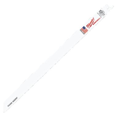 Click here to see Milwaukee 48-00-5194 Sawzall 48-00-5194 Bi-Metal Reciprocating Saw Blade, 12 in L x 5/8 in W x 0.035 in T, 10/14 TPI