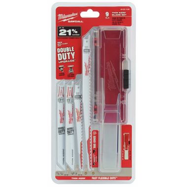 Click here to see Milwaukee 49-22-1145 Sawzal 49-22-1145 Bi-Metal General Purpose Reciprocating Saw Blade Set, 9 Pieces