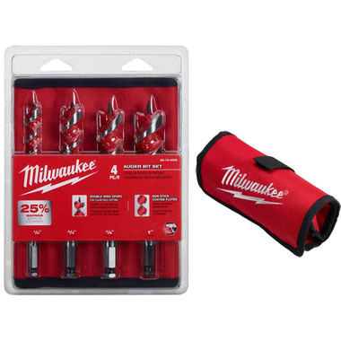 Click here to see Milwaukee 48-13-4000 Milwaukee 48-13-4000 model 4-Piece Auger Bit Set 