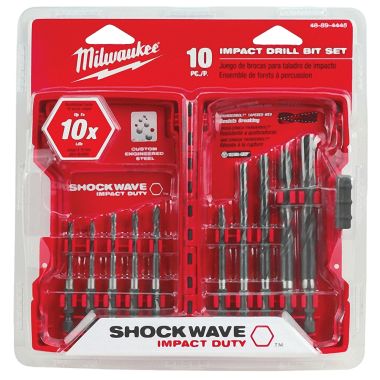 Click here to see Milwaukee 48-89-4445 Milwaukee 48-89-4445 10-Piece Shockwave Impact Drill Bit Set