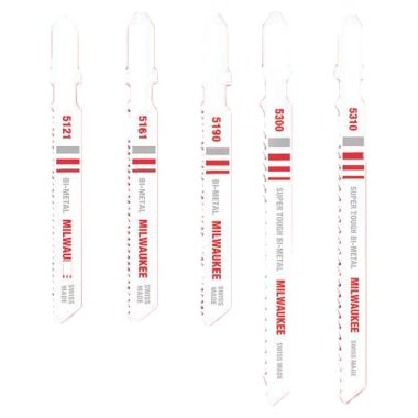 Click here to see Milwaukee 49-22-1178 Milwaukee 49-22-1178 Jig Saw Blade Assortment, 18/14/10/24/6 TPI, T-Shank