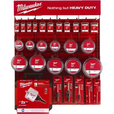 Click here to see Milwaukee 49-22-6016H Milwaukee 49-22-6016H Red Rack Hole Saw Merchandiser - Small With Price Tags