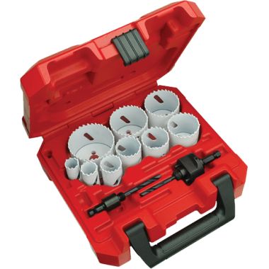 Click here to see Milwaukee 49-22-4025 Ice Hardened 49-22-4025 Bi-Metal General Purposes Hole Saw Kit, 13 Pieces