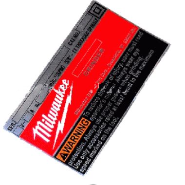 Click here to see Milwaukee 12-20-6116 MILWAUKEE 12-20-6116 SERVICE NAMEPLATE
