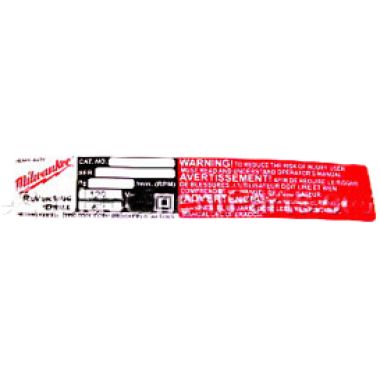Click here to see Milwaukee 12-20-0230 Milwaukee 12-20-0230 Service Nameplate Kit 