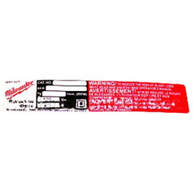 Click here to see Milwaukee 12-20-0406 Milwaukee 12-20-0406 Service Nameplate Kit