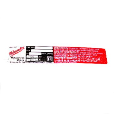 Click here to see Milwaukee 12-75-0590 Milwaukee 12-75-0590 Service Nameplate
