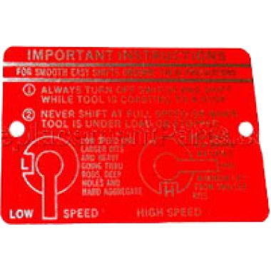 Click here to see Milwaukee 12-98-2100 Milwaukee 12-98-2100 Instruction Plate 
