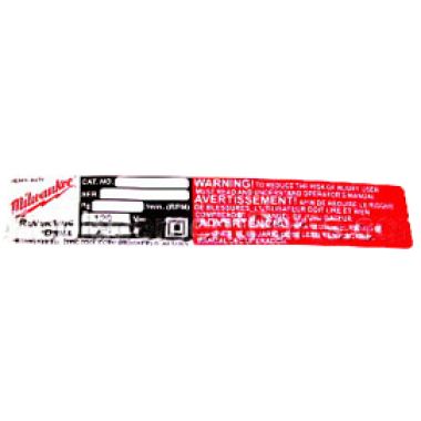Click here to see Milwaukee 12-99-2085 Milwaukee 12-99-2085 Service Nameplate