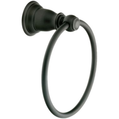 Click here to see Moen YB5486WR Moen Kingsley Round Wall Mounted Hand Towel Ring, Metal Constructed, Wrought Iron - YB5486WR