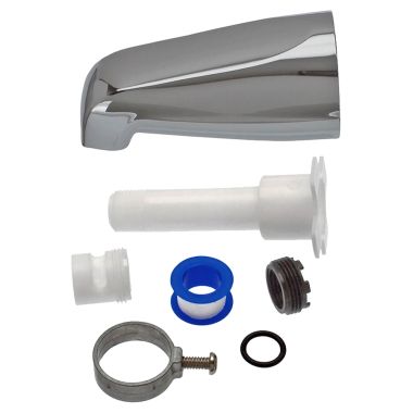 Click here to see Danco 88702 Danco Universal Wall Mounted Chrome Non-Diverter Tub Spout, Metal Construction - 88702