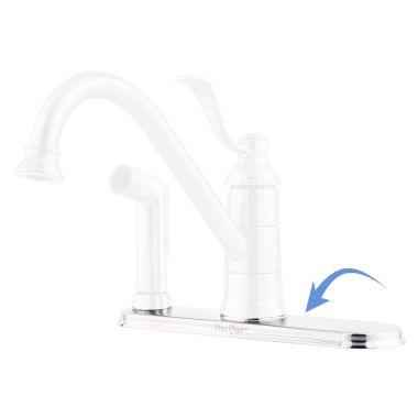 Click here to see Pfister 931-047A Pfister 931-047A Portland 34 Series 3 Hole Kitchen Spout Escutcheon, Chrome