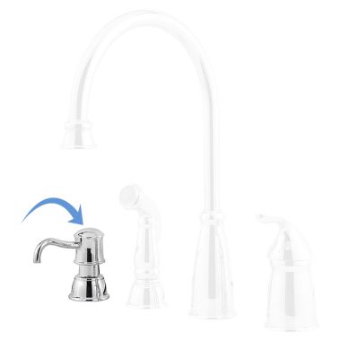 Click here to see Pfister 960-612A Pfister 960-612A Avalon 26 Soap/Lotion Dispenser Kit, Polished Chrome