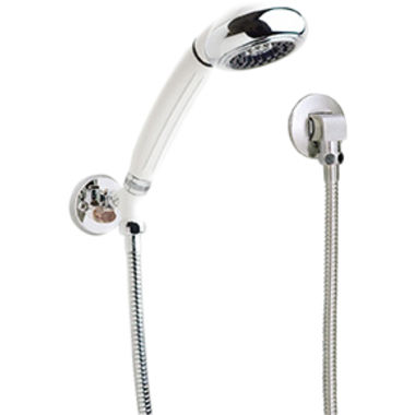Click here to see Symmons FS Symmons Single-Mode Hand Shower Assembly with In-Line Vacuum Breaker and 60in Flexible Metal Hose, 2.5 GPM, Polished Chrome - FS