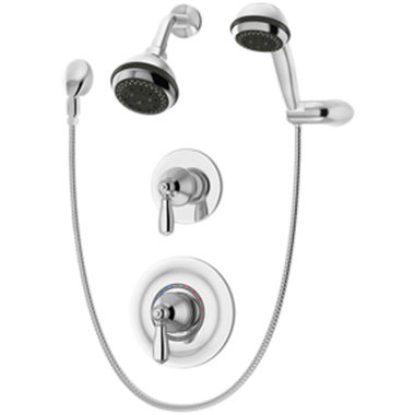 Click here to see Symmons 4705-STN Symmons Allura Shower Faucet with 3-Mode Showerhead and Hand Shower, Less Tub Spout, 2.0 GPM, Satin Nickel - 4705-STN