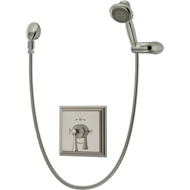 Click here to see Symmons 4503-STN-TRM Symmons Canterbury Hand Shower System, Pressure Balance Valve, Metal Lever Handle, 2.5 GPM, Satin Nickel - 4503-STN-TRM