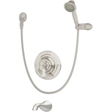 Click here to see Symmons S-4404-STN Symmons S-4404-STN Satin Nickel Carrington Series Tub/Hand Shower System