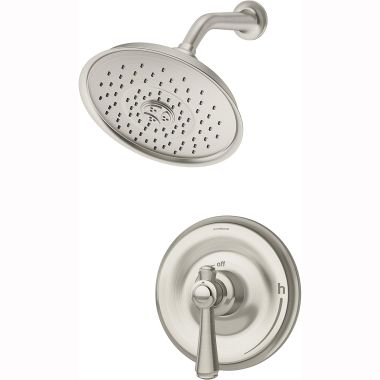 Click here to see Symmons 5401-STN-TRM Symmons Degas Single-Function Shower Faucet with Metal Lever Handle, Trim Only, 6-1/2in Spray Face, 2 GPM, Satin Nickel - 5401-STN-TRM