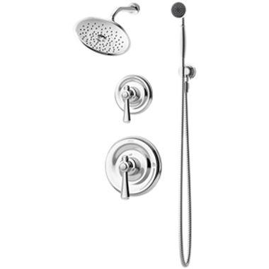 Click here to see Symmons 5405-TRM Symmons Degas Series Shower/Hand Shower System with Temptrol Pressure-Balancing Mixing Valve, ADA-Compliant, 2.5 GPM, Polished Chrome - 5405-TRM