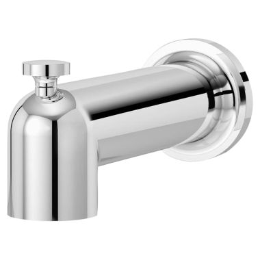 Click here to see Symmons 532TSD Symmons Museo 7-3/8-inch Wall Mounted Chrome Tub Spout with Pull-Up Diverter, 1/2-14-inch Connection Size, NPT, Metal - 532TSD