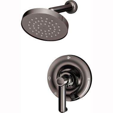 Click here to see Symmons 5301-BLK-TRM Symmons Museo Single-Function Shower Faucet, Trim Only, Metal Lever Handle, 2 GPM, Polished Graphite - 5301-BLK-TRM