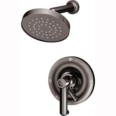 Click here to see Symmons S-5301-BLK-TRM Symmons Museo Single-Function Shower Faucet, Trim Only, Metal Lever Handle with Integral Volume Control, 2 GPM, Polished Graphite - S-5301-BLK-TRM