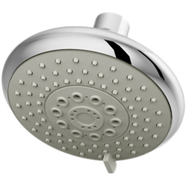 Click here to see Symmons 412SH Symmons Naru Three-Spray Setting Showerhead, 4-7/8in Diameter Spray Face, WaterSense Certified, 1/2-14 NPT Connection, 2.0 GPM, Chrome - 412SH