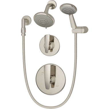 Click here to see Symmons 4105-STN Symmons Naru Series Shower/Hand Shower System with Temptrol Pressure-Balancing Mixing Valve, ADA-Compliant, 2.5 GPM, Satin Nickel - 4105-STN