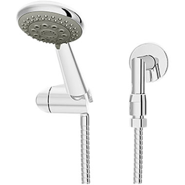 Click here to see Symmons 412HS-PNL Symmons Naru 3-Mode Hand Shower with 60in Flexible Metal Hose and Mounting Cradle, 2.5 GPM, Polished Nickel - 412HS-PNL
