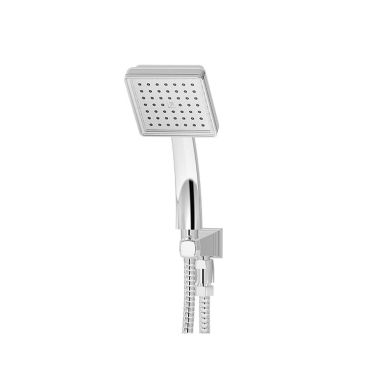 Click here to see Symmons 422HS Symmons Oxford Single-Mode Hand Shower with 60in Metal Hose, Wall Connection, and Cradle, 2.0 GPM, 4in Square, Chrome - 422HS