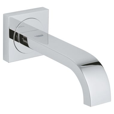 Click here to see Grohe 13265000 Grohe Allure Wall-Mount Chrome Non-Diverter Tub Spout, GROHE Starlight, 6-3 ⁄4in Spout Reach , Flow Control, Single-Hole Installation - 13265000