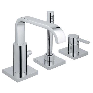Click here to see Grohe 19302000 Grohe Allure Single-Handle Roman Tub Faucet Trim with Hand Shower, 3-Hole, Lever Handle, Chrome - 19302000