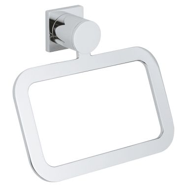 Click here to see Grohe 40339000 Grohe Rectangular Wall Mounted Towel Ring, Metal Constructed, Starlight Chrome - 40339000