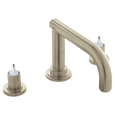 Click here to see Grohe 25048EN0 Grohe Atrio Two-Handle Deck-Mount Roman Tub Faucet, 3-Hole, Less Handles, Brushed Nickel - 25048EN0