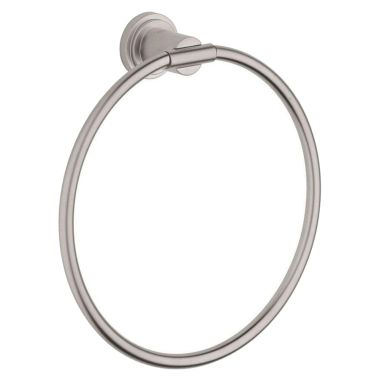 Click here to see Grohe 40307EN0 Grohe Atrio Round Wall Mounted Towel RIng, Metal Constructed, Brushed Nickel - 40307EN0