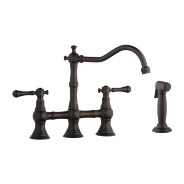 Click here to see Grohe 20158ZB0 Grohe 20158ZB0 Bridgeford Oil-Rubbed Bronze Kitchen Faucet w/ Spray, Less Handles