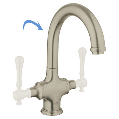 Click here to see Grohe 31055EN0 Grohe High Profile Two Handle Bar/Prep Faucet, 1 Hole, Infinity Brushed Nickel - 31055EN0