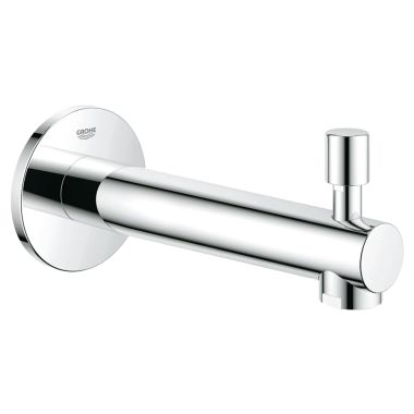 Click here to see Grohe 13275001 Grohe Concetto Tub Spout with Push-Down Diverter, GROHE StarLight Chrome, Wall-Mount Single-Hole Installation, 6-11/16in Spout Reach - 13275001