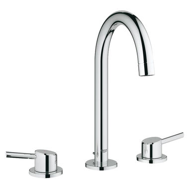 Click here to see Grohe 20217001 Grohe Concetto Two Handle Widespread StarLight Chrome Lavatory Faucet, 1.2 GPM, WaterSense, Lever Handles, Three-Holes - 20217001
