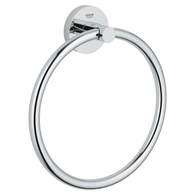 Click here to see Grohe 40365000 Grohe 40365000 Essentials Towel Ring, Starlight Chrome