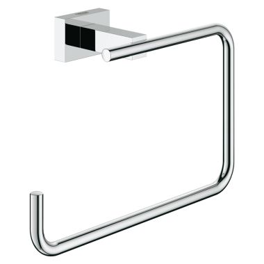Click here to see Grohe 40510000 Grohe Essentials Cube Wall Mounted Towel Ring, Metal Constructed, StarLight Chrome - 40510000