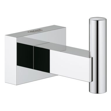 Click here to see Grohe 40511000 Grohe Essentials Cube Robe Hook, StarLight Chrome - 40511000