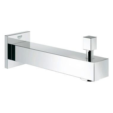 Click here to see Grohe 13307000 Grohe Eurocube Diverter Tub Spout, Starlight Chrome Finish, 6-11/16in Spout Reach, Metal Construction, Wall-Mounted Installation - 13307000