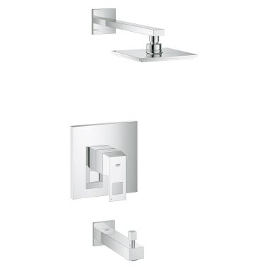 Click here to see Grohe 35027000 GROHE 35027000 Eurocube Tub and Shower Kit - Starlight Chrome 